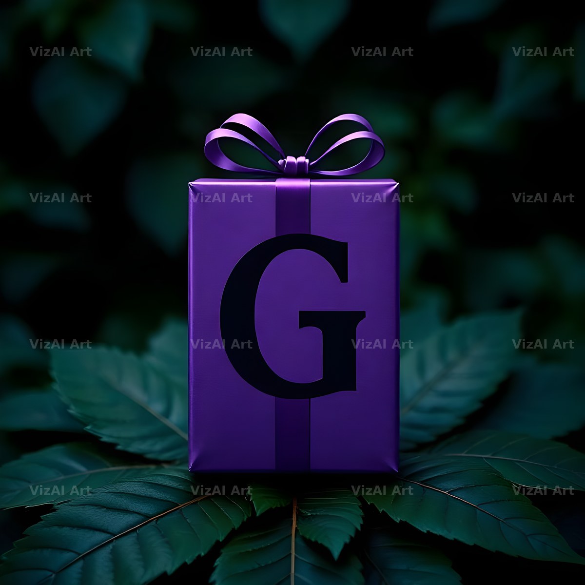 Purple Gift Box alphabet letter G