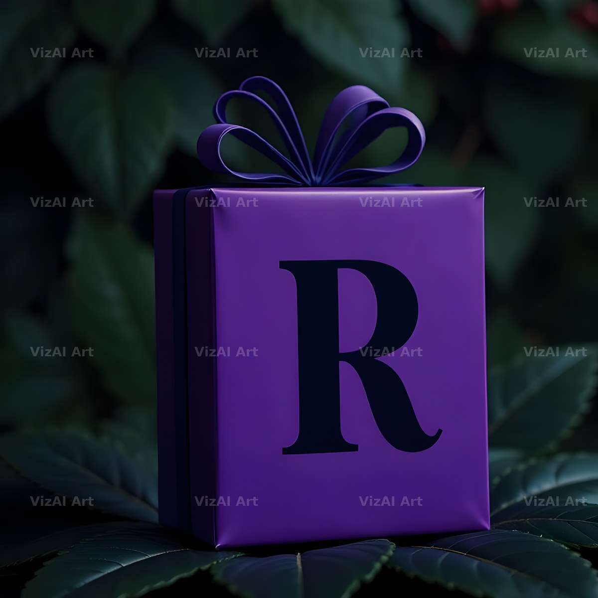 Purple Gift Box alphabet letter R