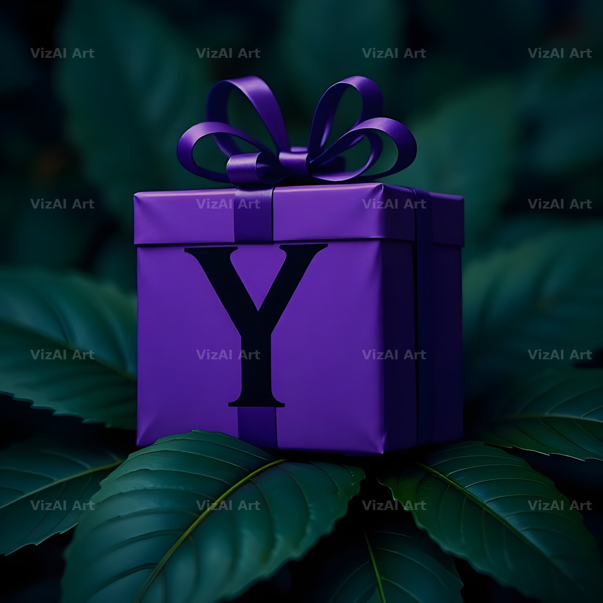 Purple Gift Box alphabet letter Y