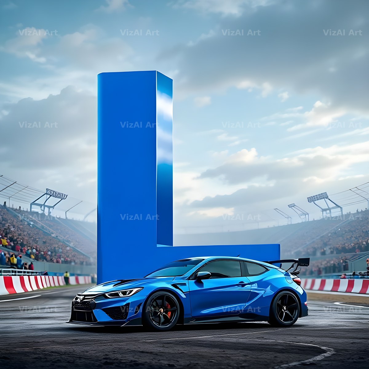 Race Car Circuit alphabet letter L