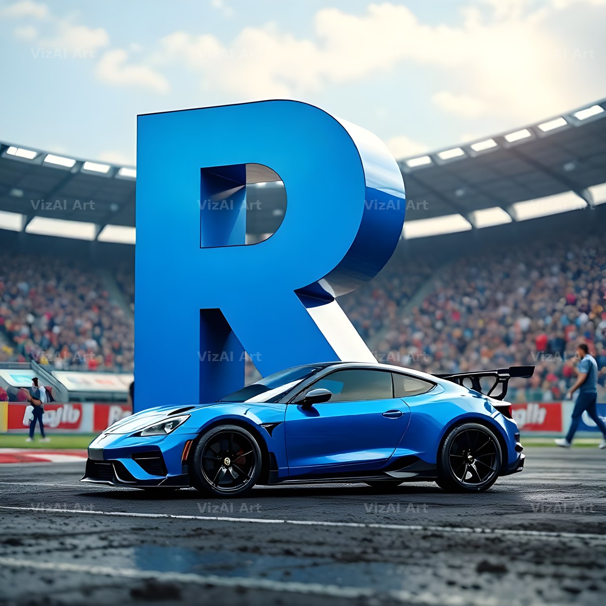 Race Car Circuit alphabet letter R