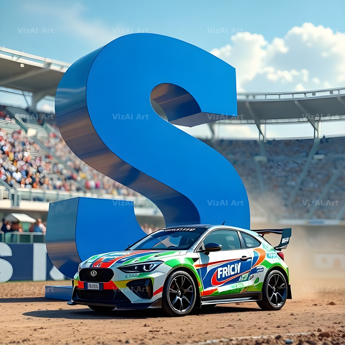 Race Car Circuit alphabet letter S