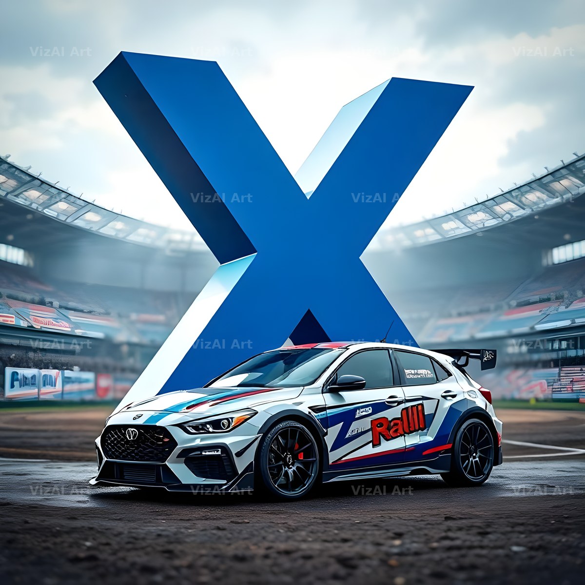 Race Car Circuit alphabet letter X