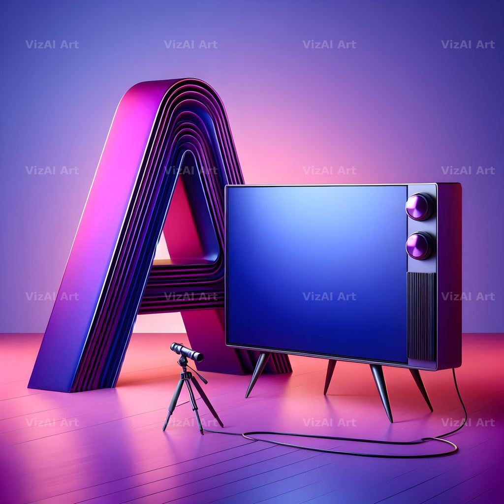Retro TV Screen alphabet letter A