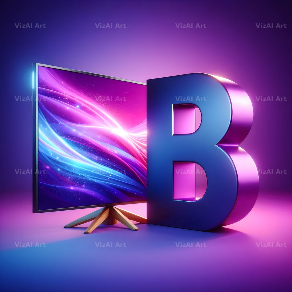 Retro TV Screen alphabet letter B