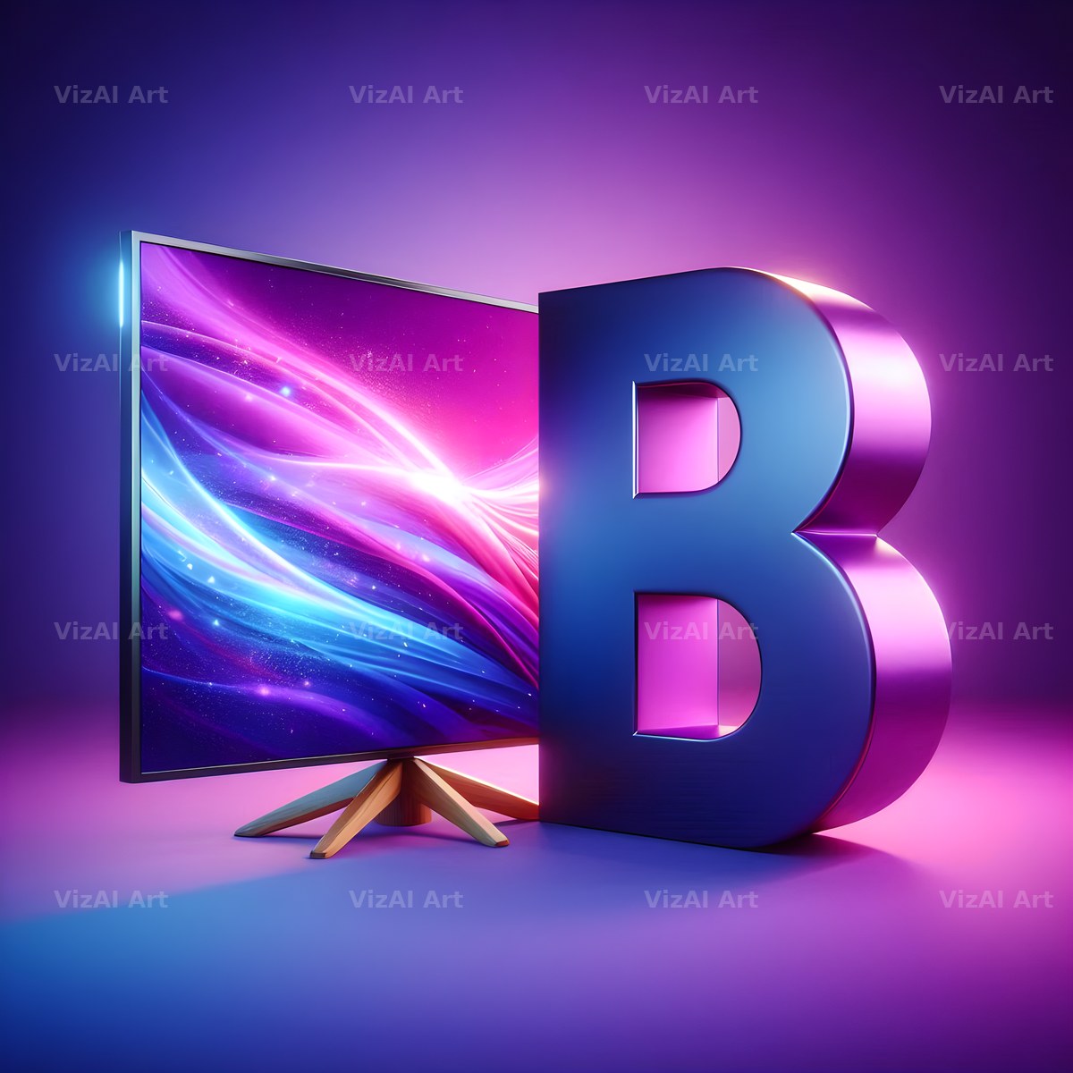 Retro TV Screen alphabet letter B