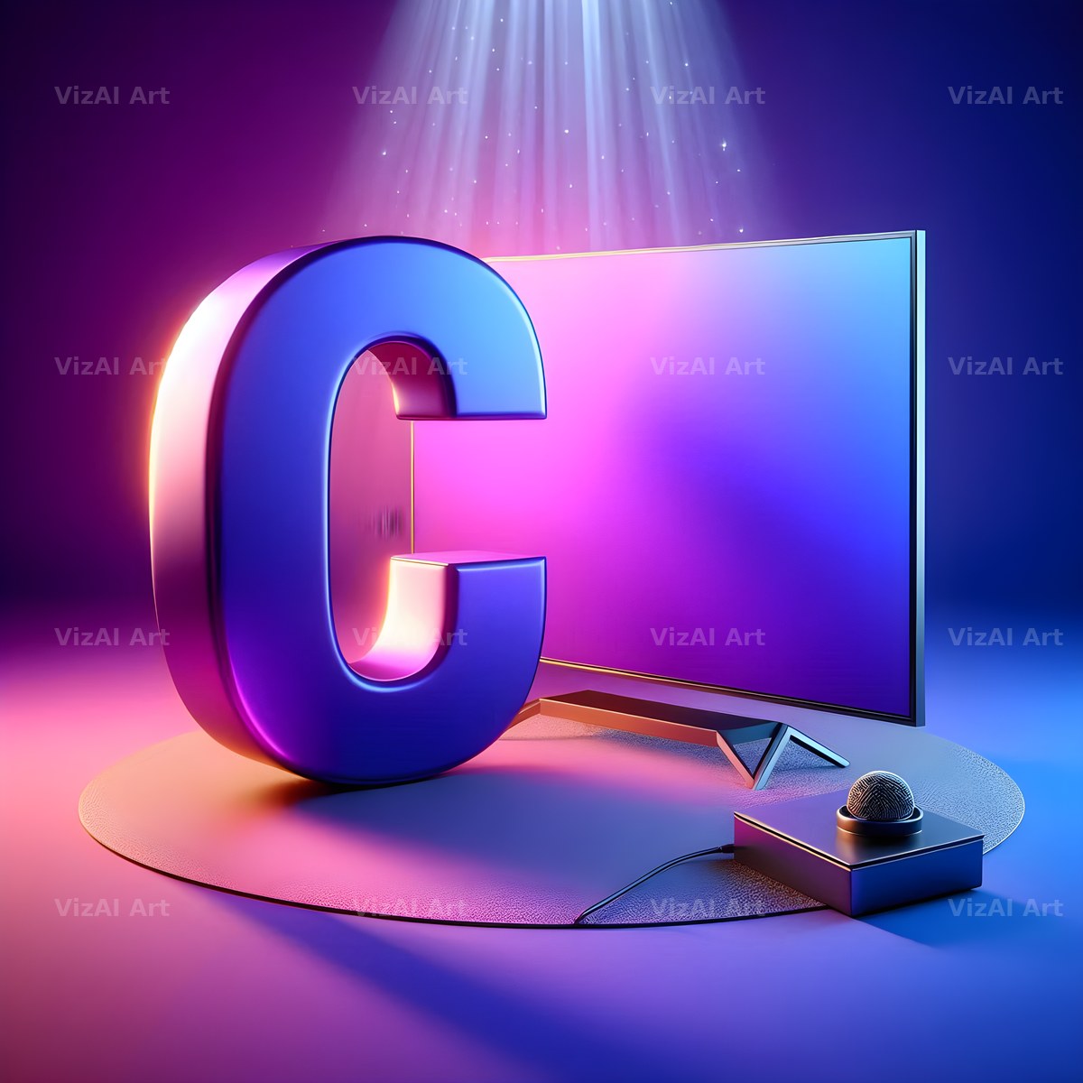 Retro TV Screen alphabet letter C