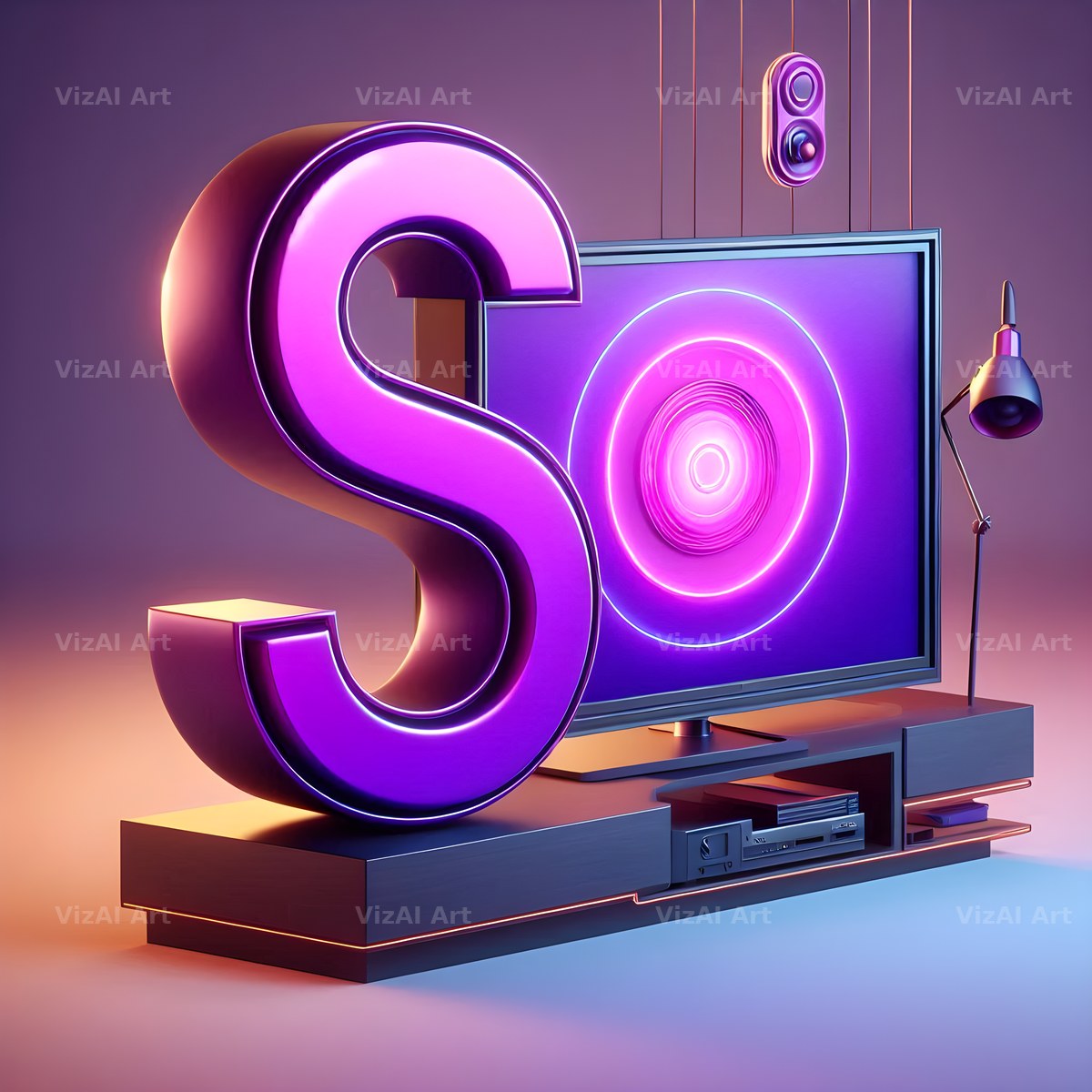 Retro TV Screen alphabet letter S