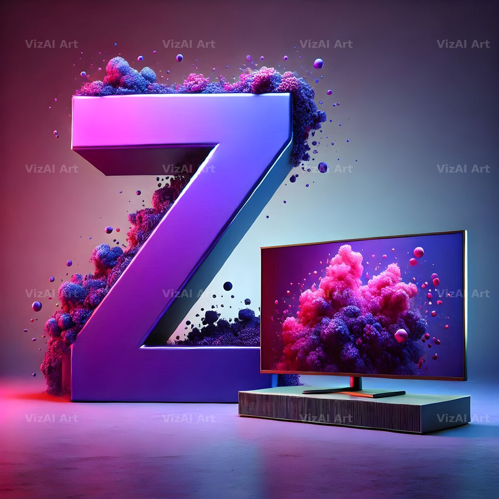 Retro TV Screen alphabet letter Z