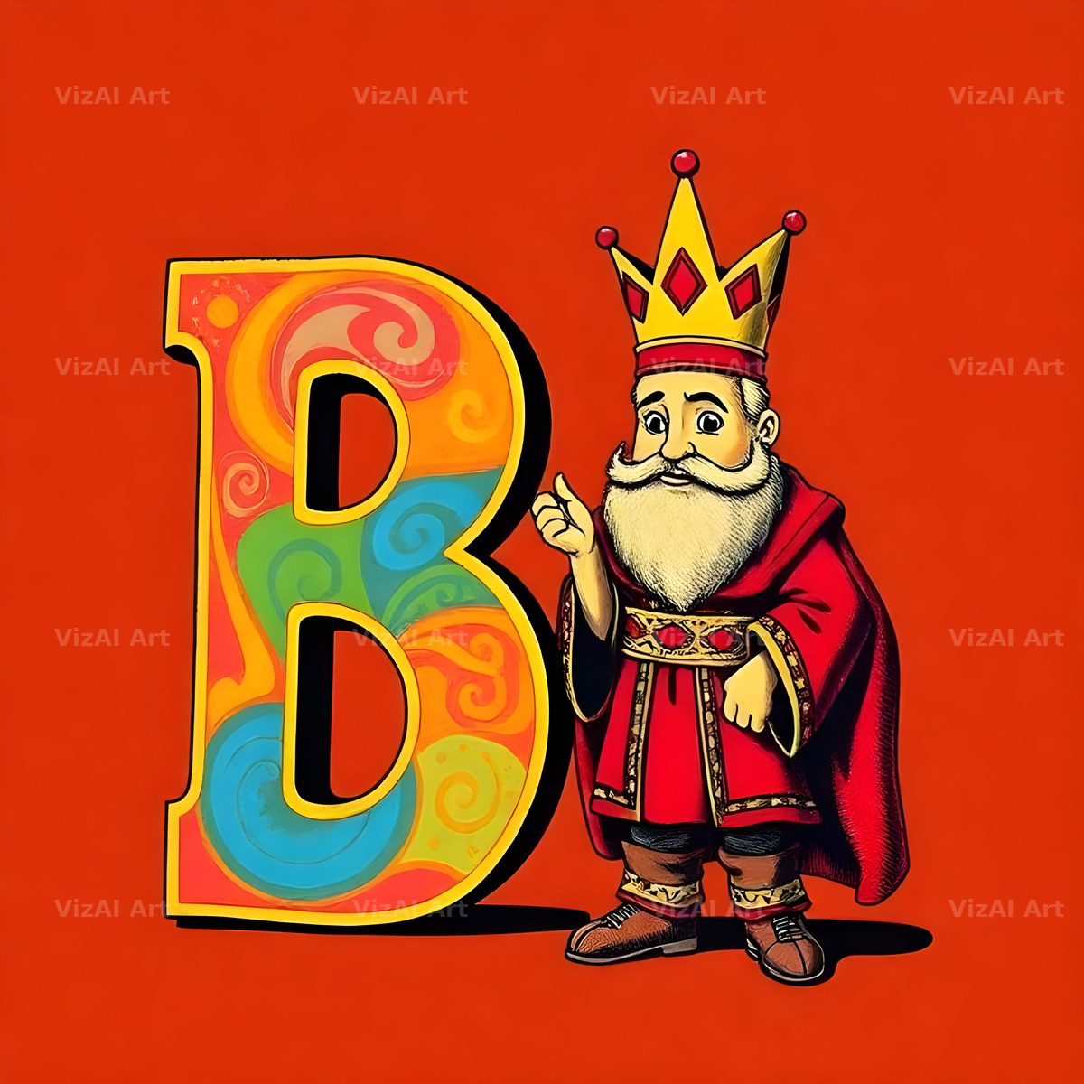 Royal King Court alphabet letter B