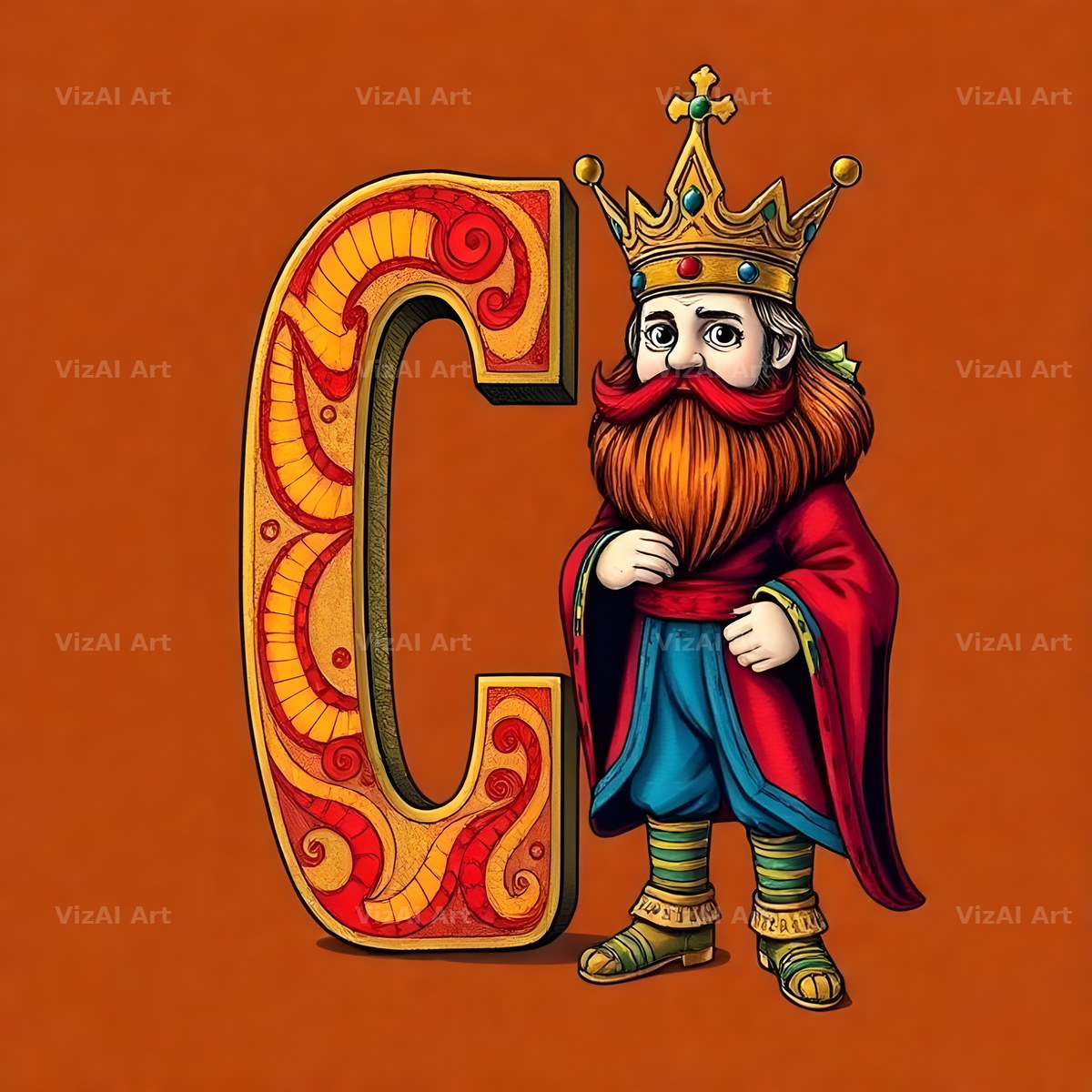 Royal King Court alphabet letter C