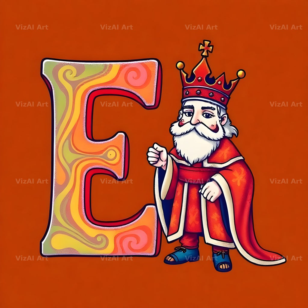 Royal King Court alphabet letter E