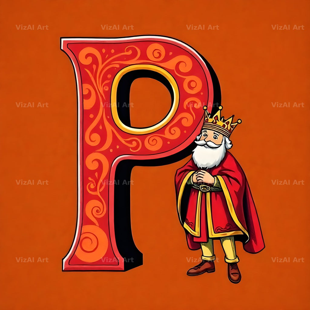 Royal King Court alphabet letter P