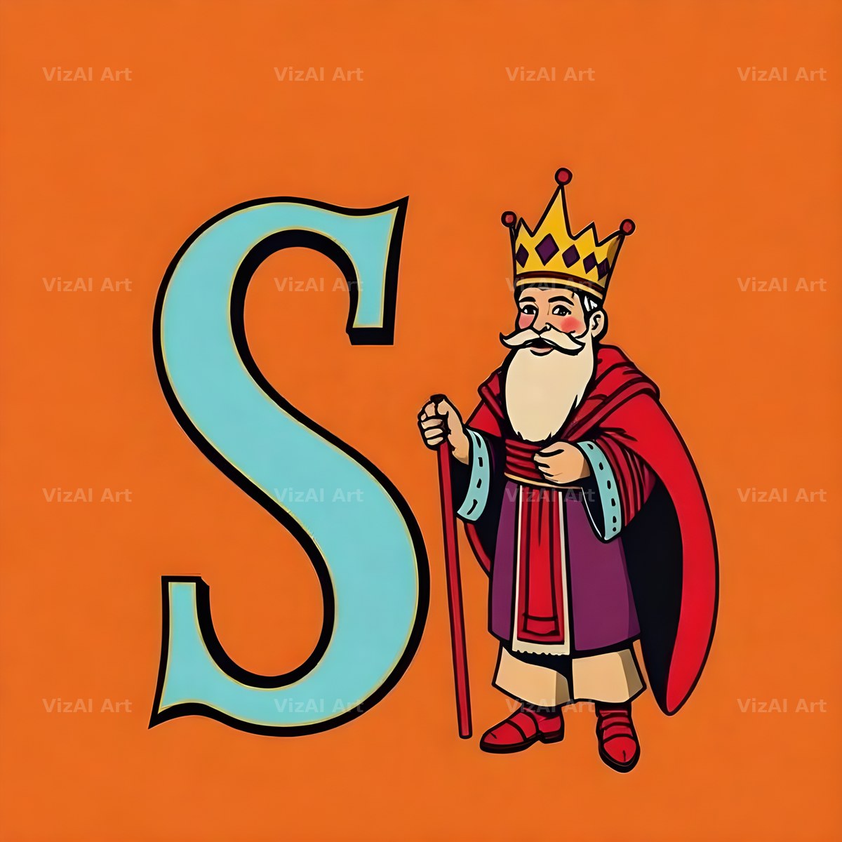 Royal King Court alphabet letter S