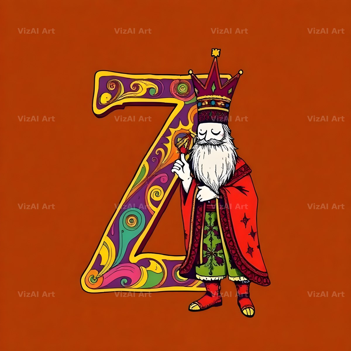 Royal King Court alphabet letter Z