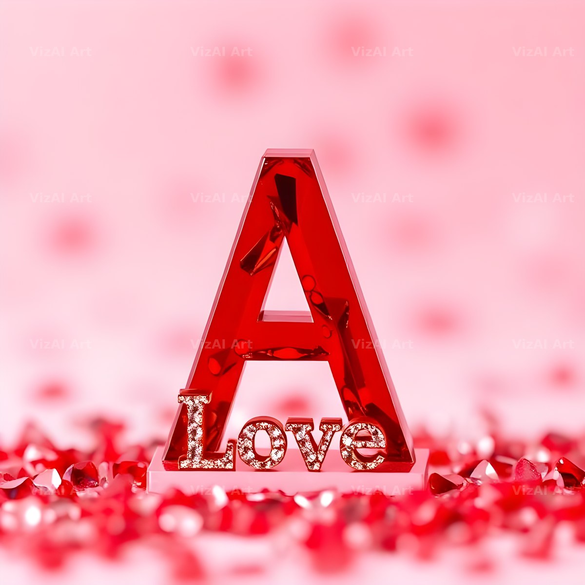 Romantic Love Letter alphabet letter A