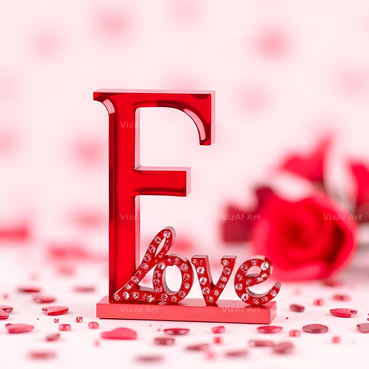 Romantic Love Letter alphabet letter F