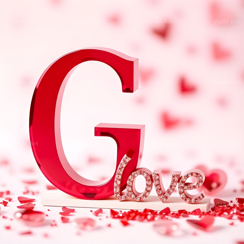 Romantic Love Letter alphabet letter G