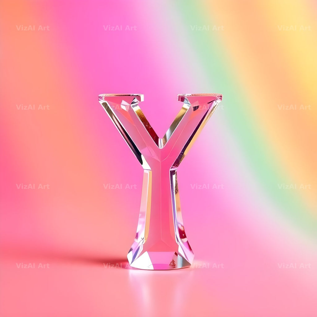 Rainbow Glass Reflection alphabet letter Y