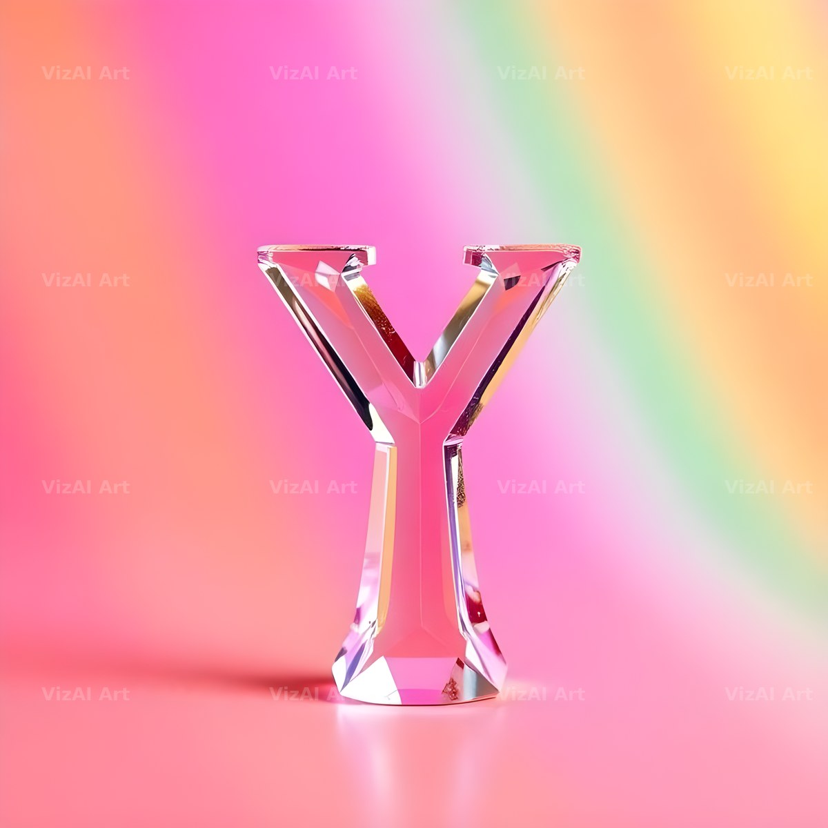 Rainbow Glass Reflection alphabet letter Y