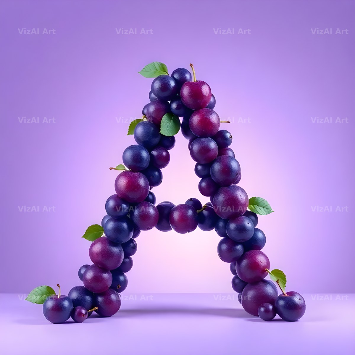 Ripe Plum alphabet letter A