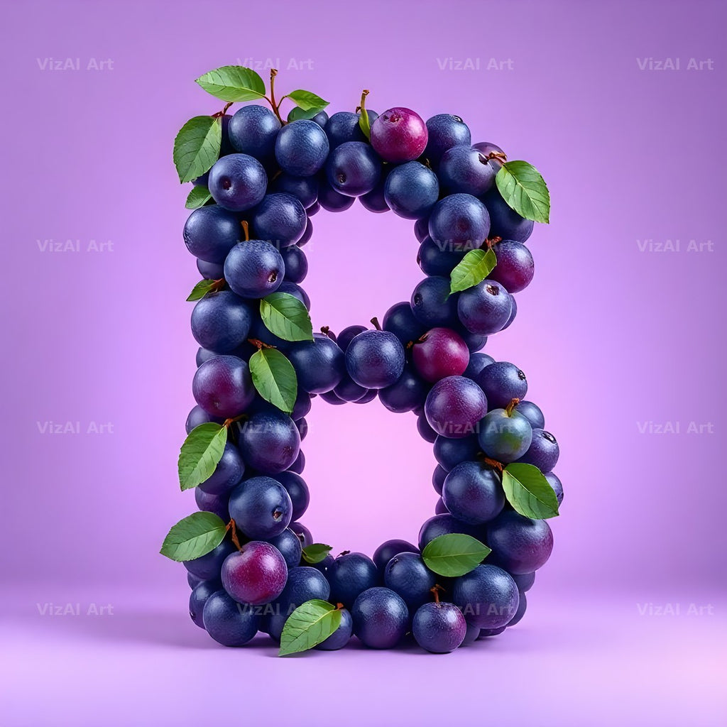 Ripe Plum alphabet letter B