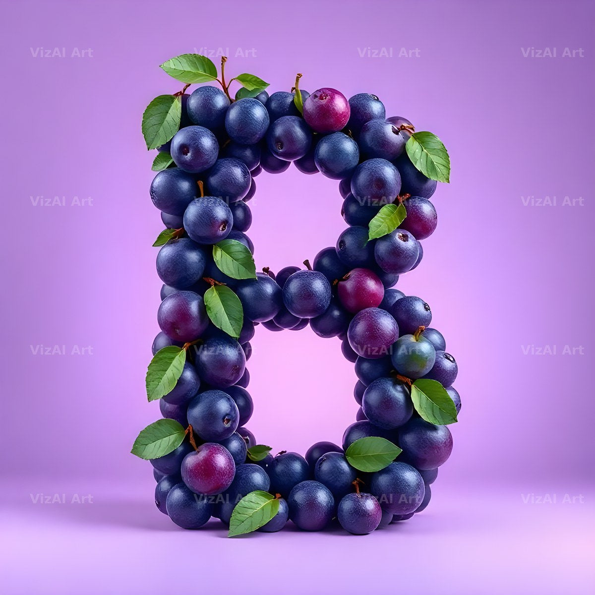 Ripe Plum alphabet letter B