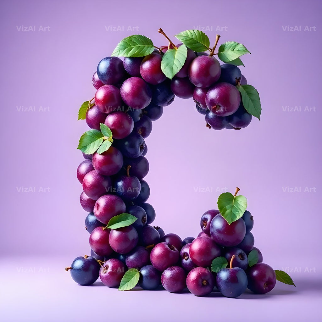 Ripe Plum alphabet letter C