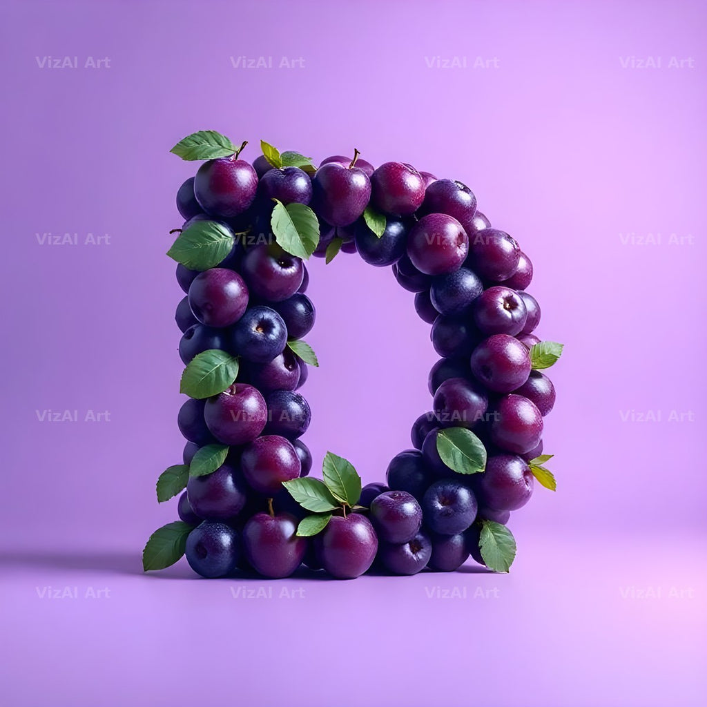 Ripe Plum alphabet letter D