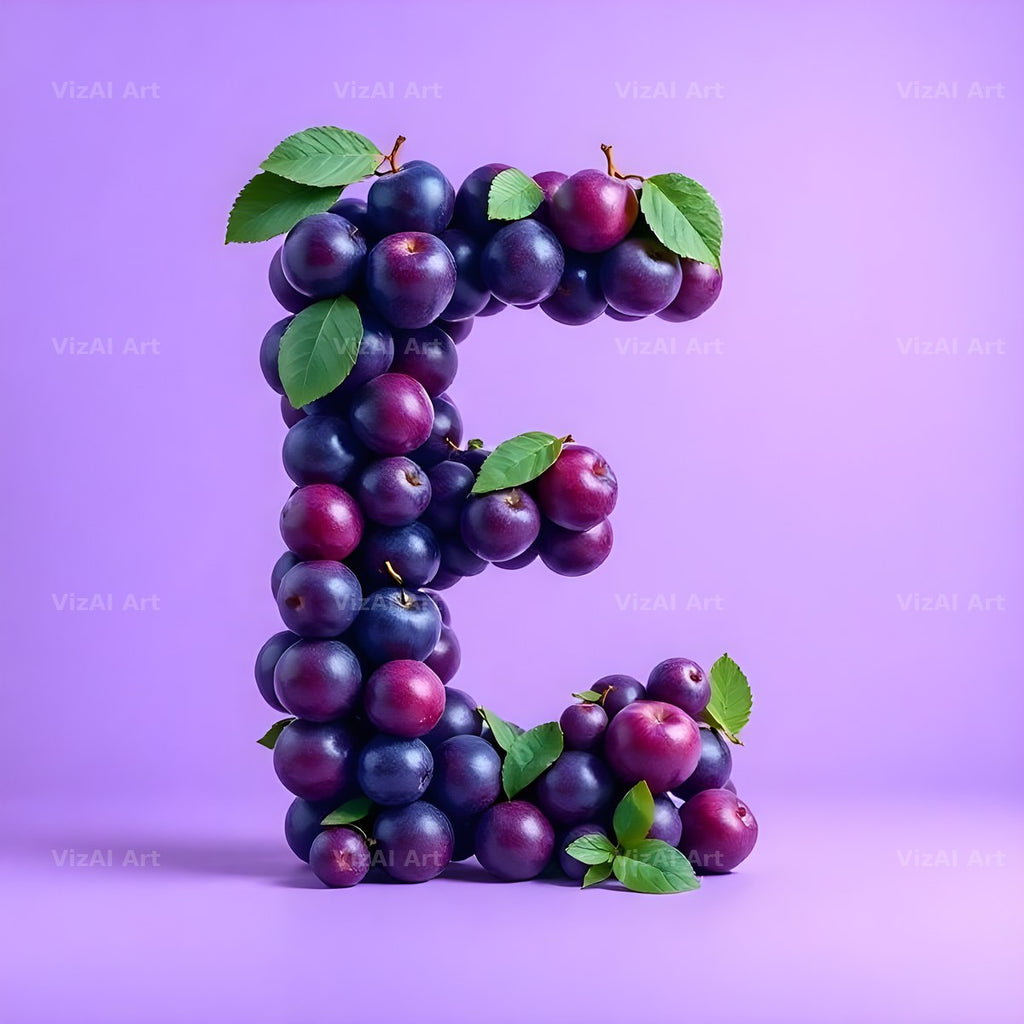 Ripe Plum alphabet letter E