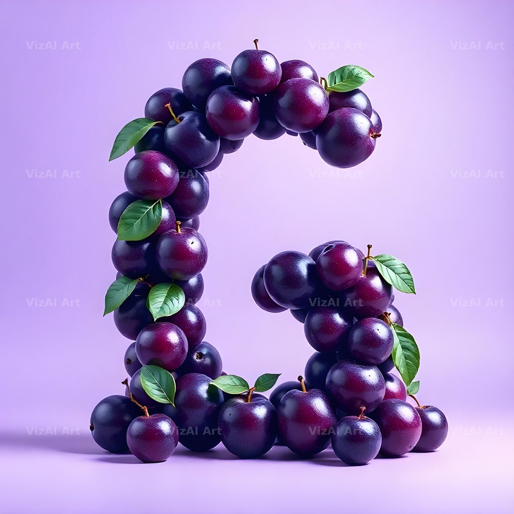 Ripe Plum alphabet letter G