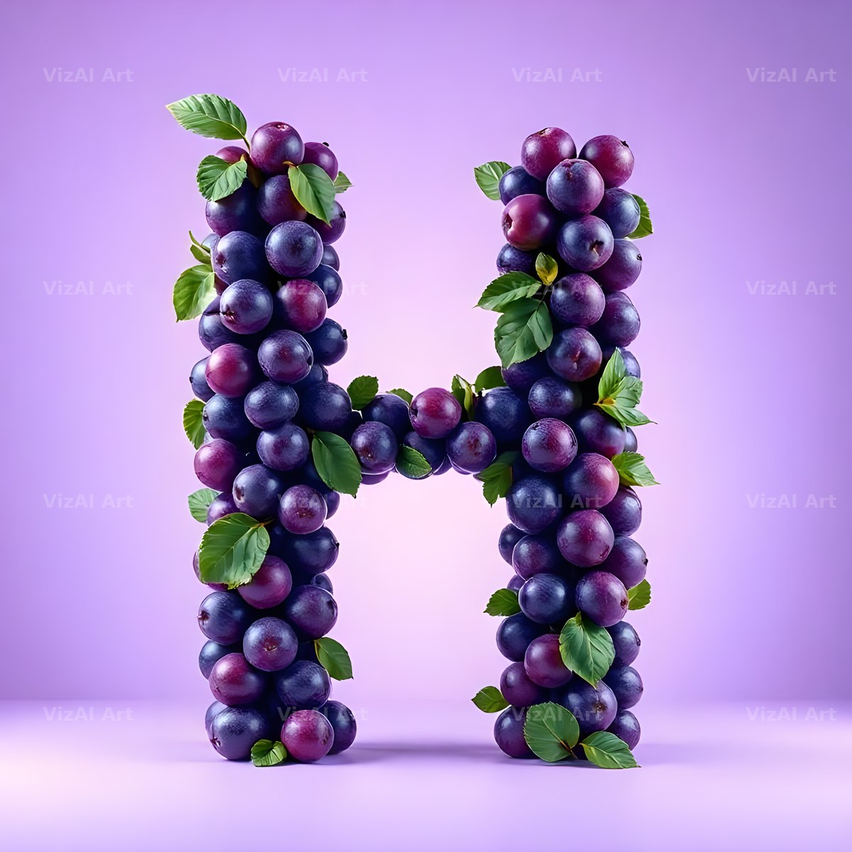Ripe Plum alphabet letter H