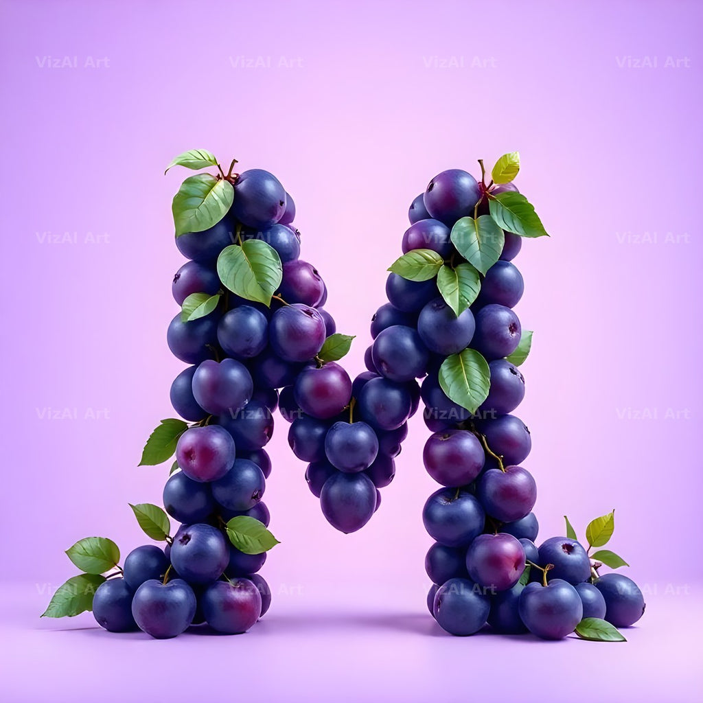 Ripe Plum alphabet letter M