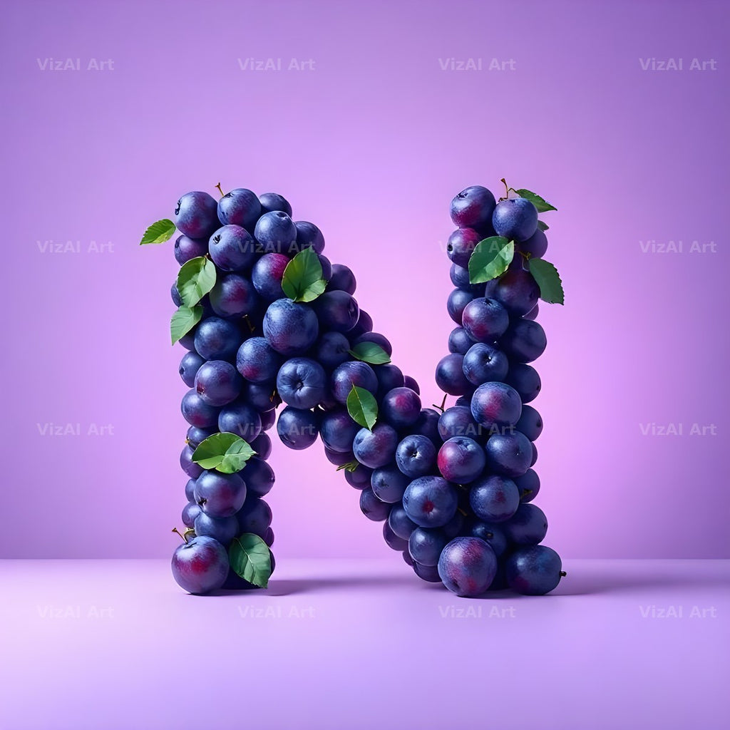 Ripe Plum alphabet letter N