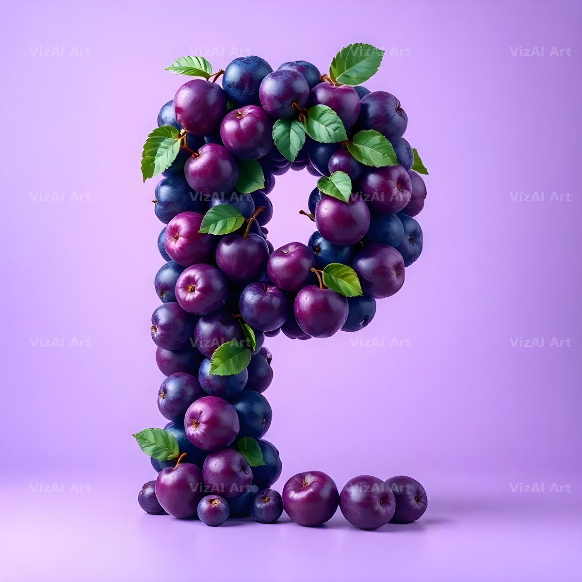 Ripe Plum alphabet letter P