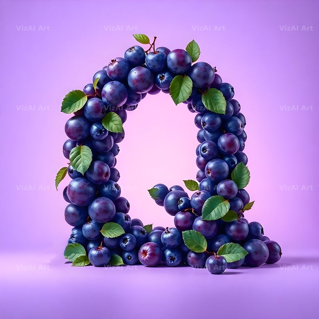 Ripe Plum alphabet letter Q