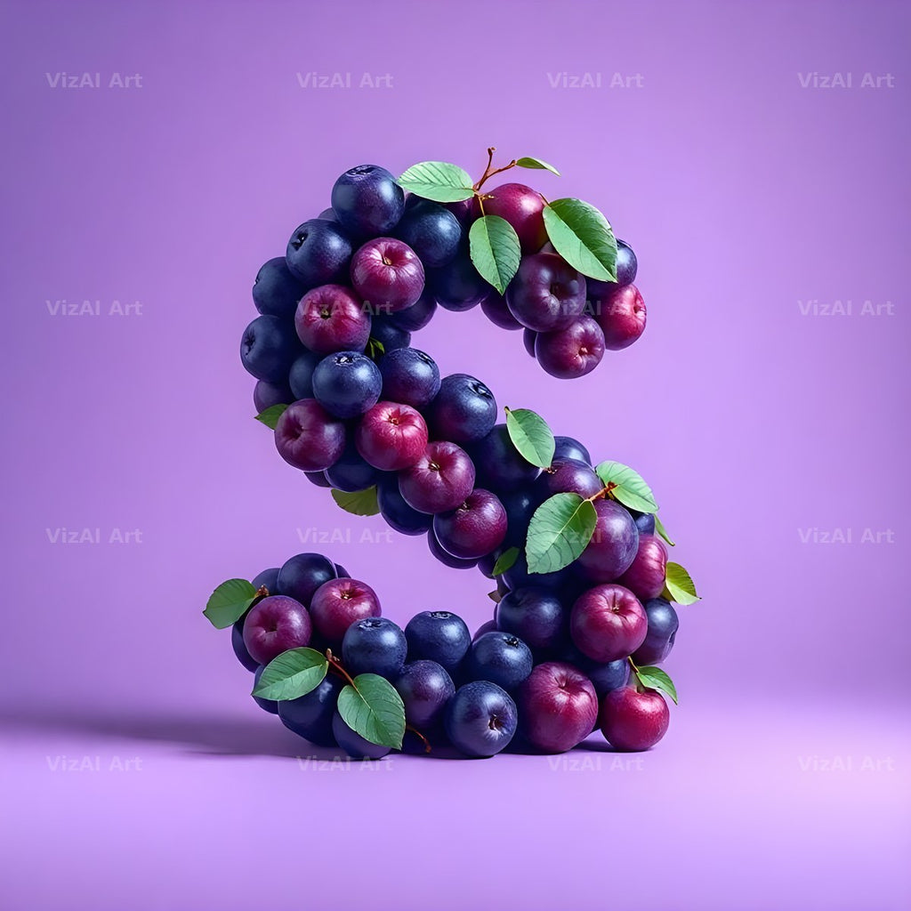 Ripe Plum alphabet letter S