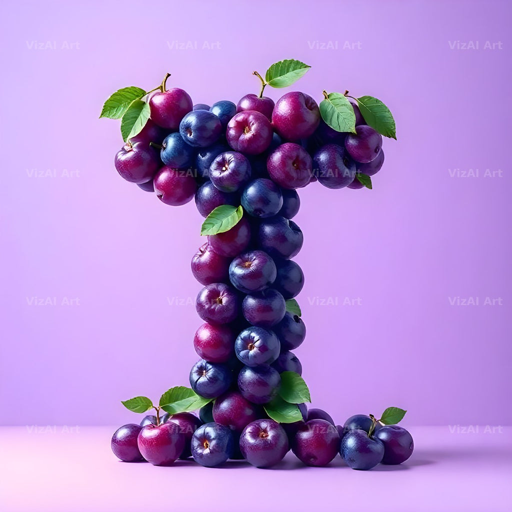 Ripe Plum alphabet letter T