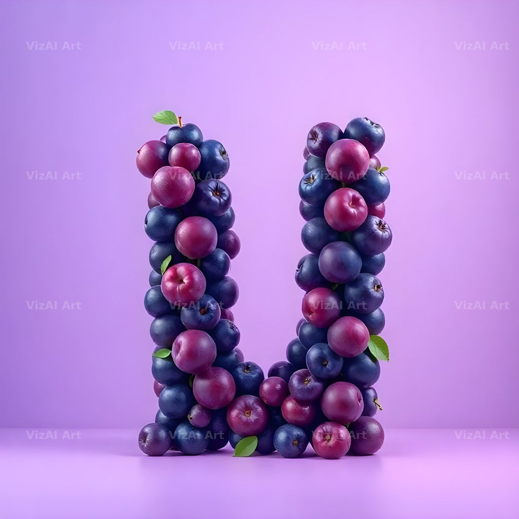 Ripe Plum alphabet letter U