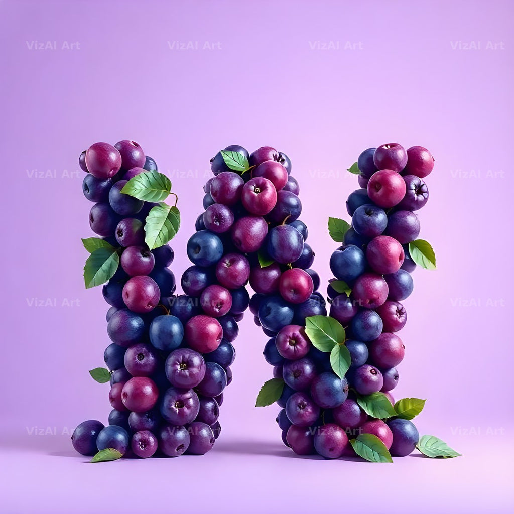 Ripe Plum alphabet letter W