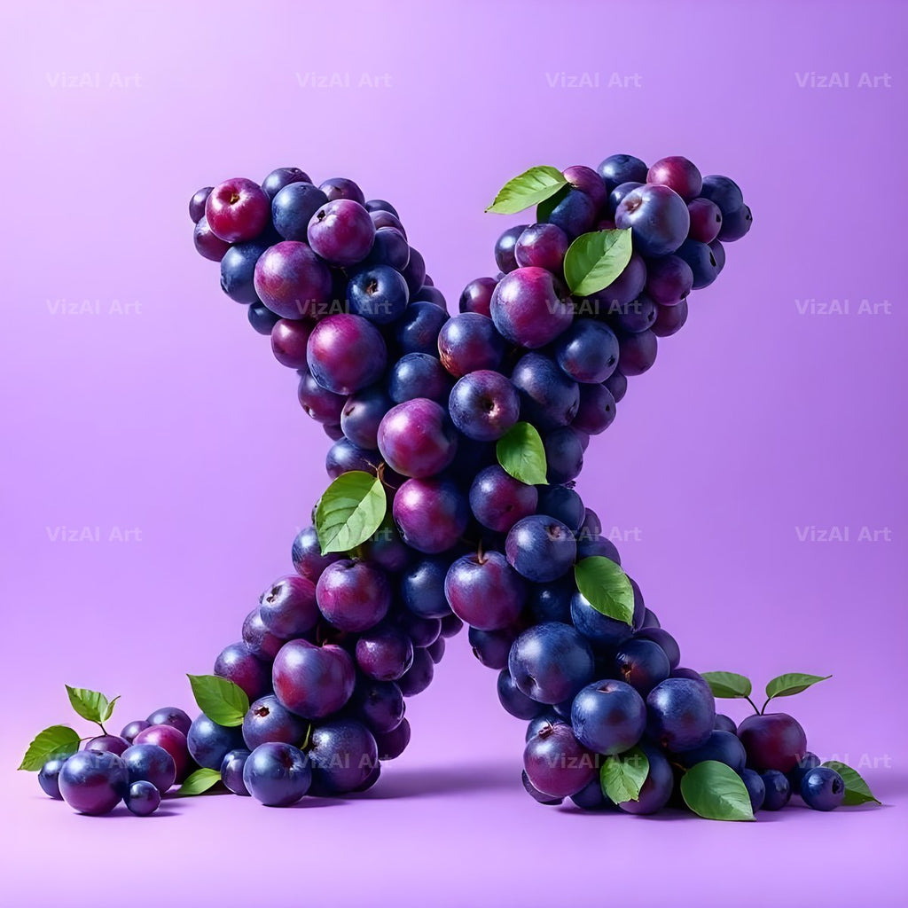 Ripe Plum alphabet letter X