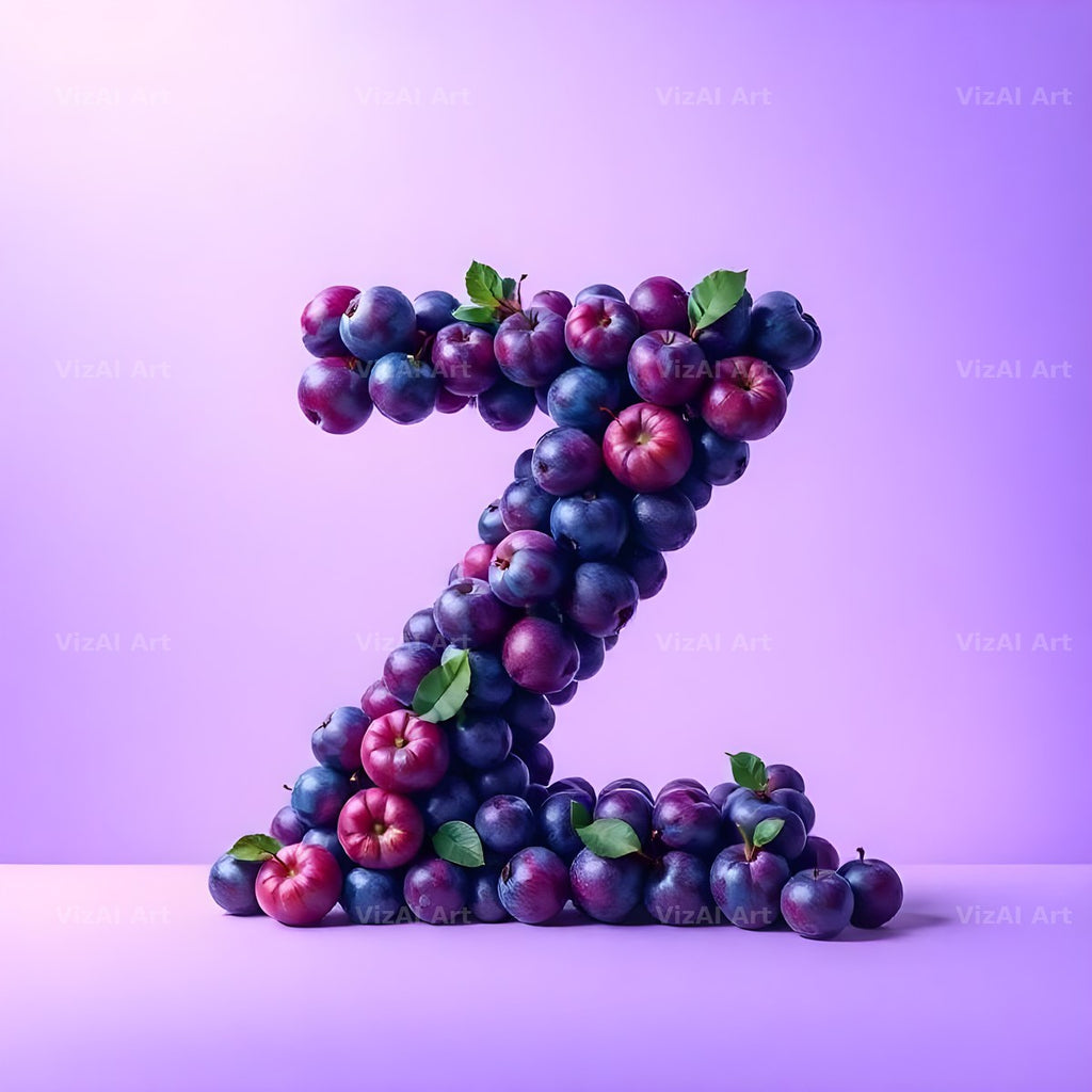 Ripe Plum alphabet letter Z