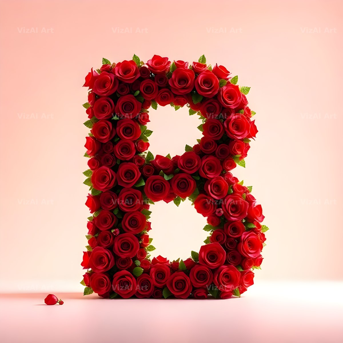 Red Rose Velvet alphabet letter B