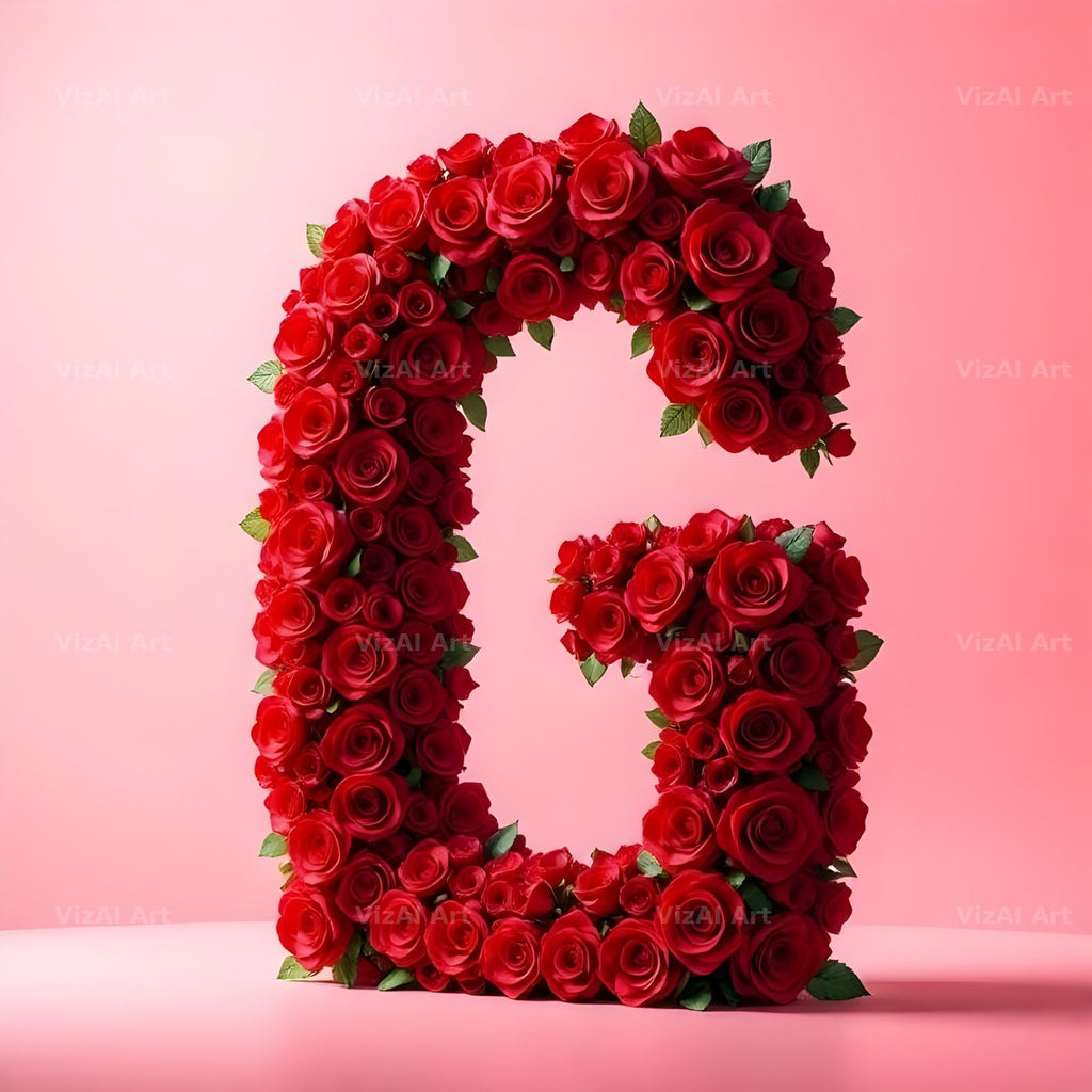 Red Rose Velvet alphabet letter G