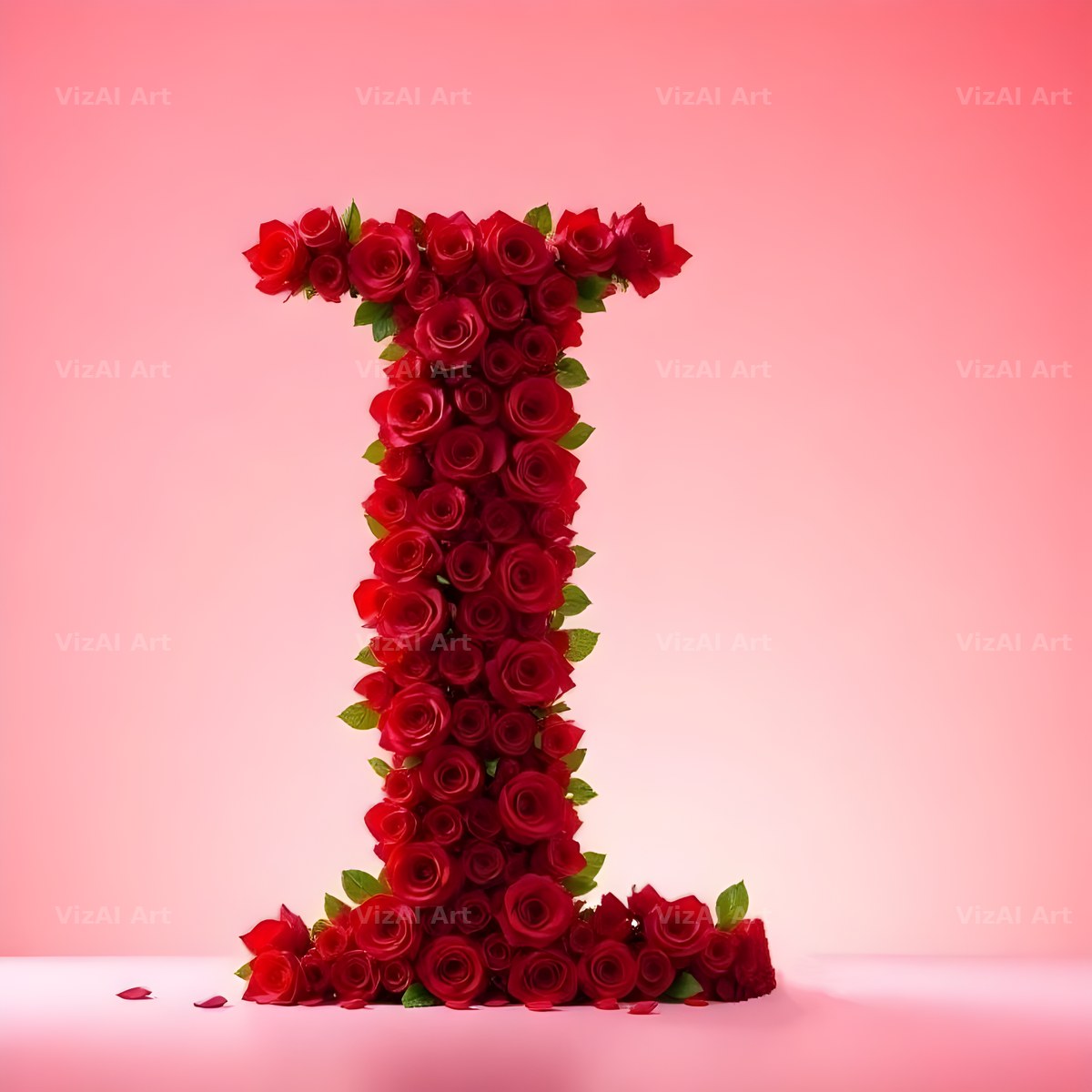 Red Rose Velvet alphabet letter I