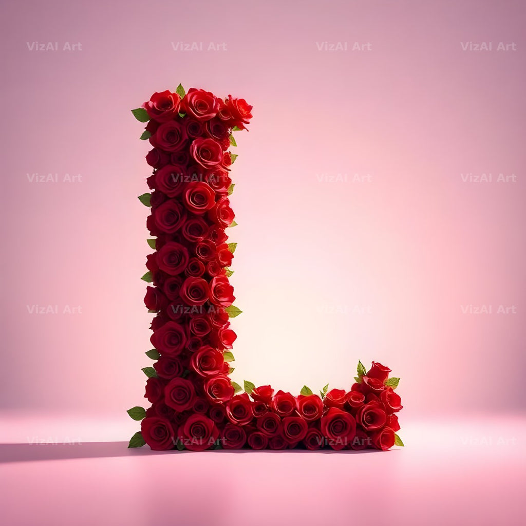 Red Rose Velvet alphabet letter L