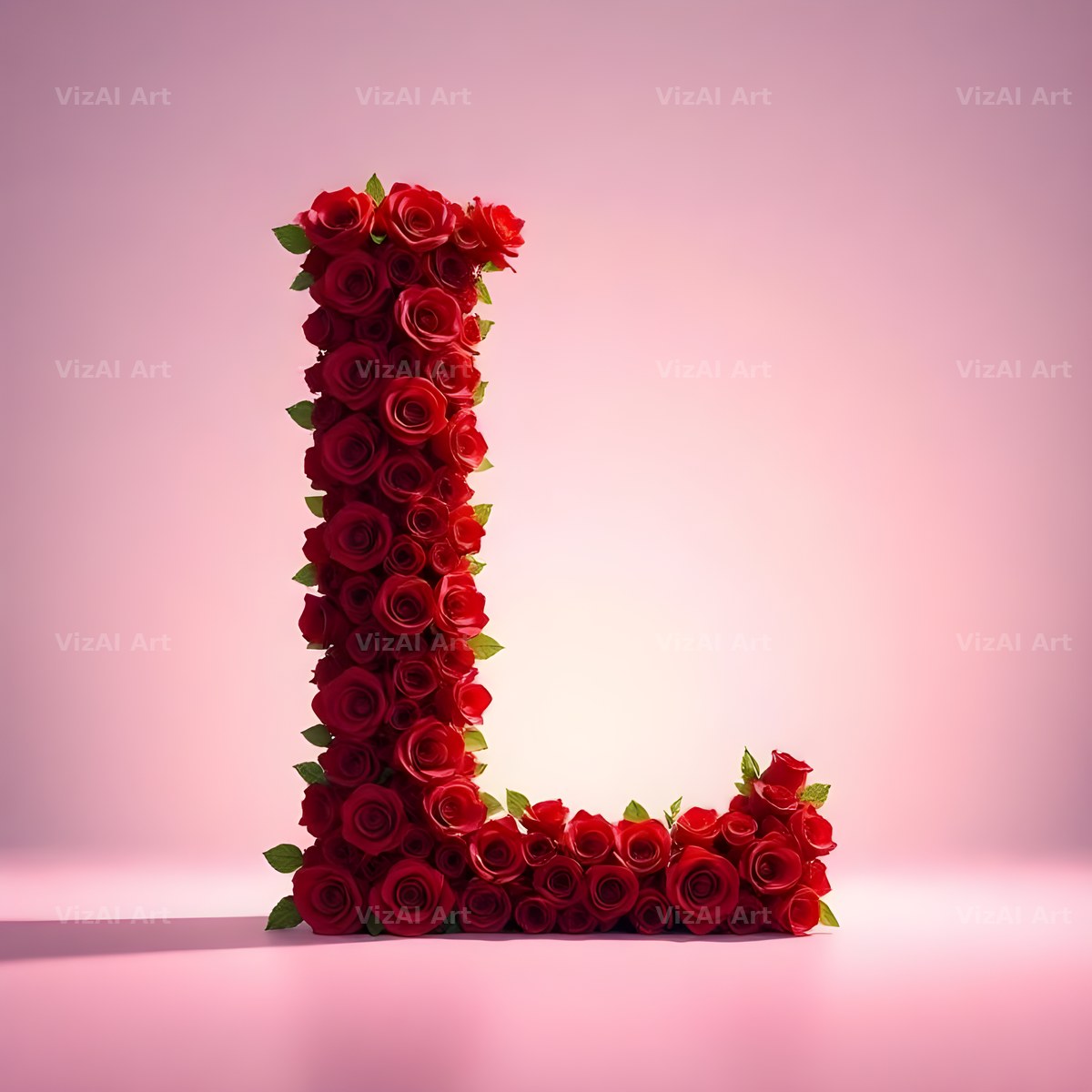 Red Rose Velvet alphabet letter L