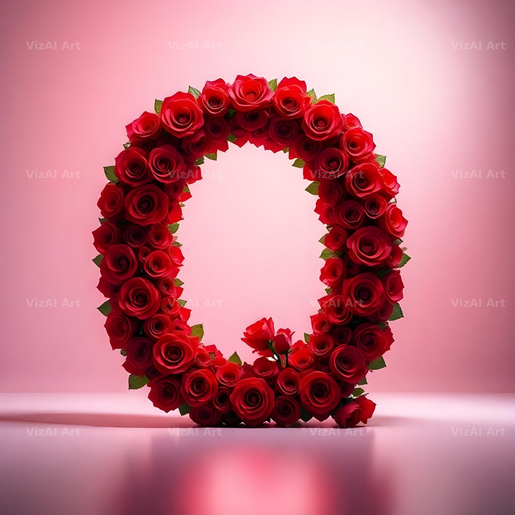 Red Rose Velvet alphabet letter Q