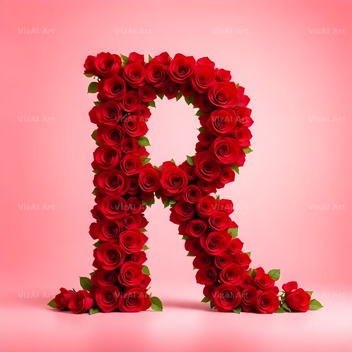 Red Rose Velvet alphabet letter R