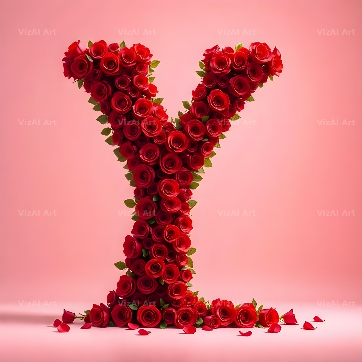 Red Rose Velvet alphabet letter Y